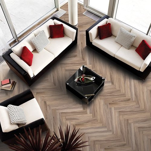 Herringbone wood look tile flooring installation in Rising Sun MD from Elkton Carpet & Tile